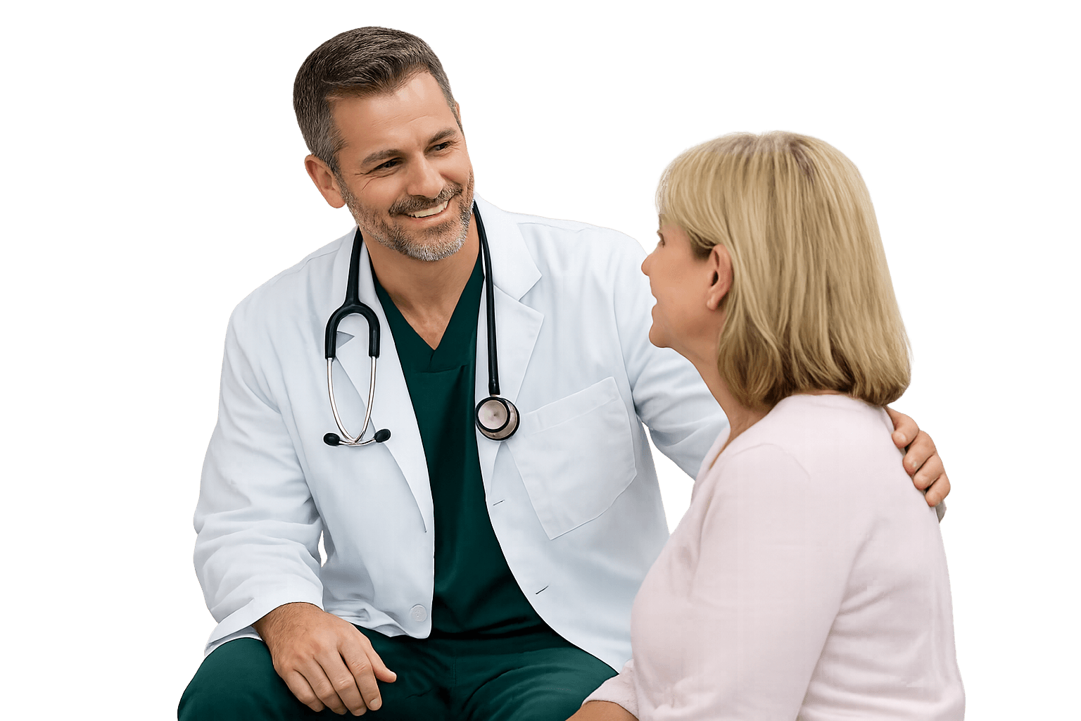 Doctor consulting compassionately with a patient
