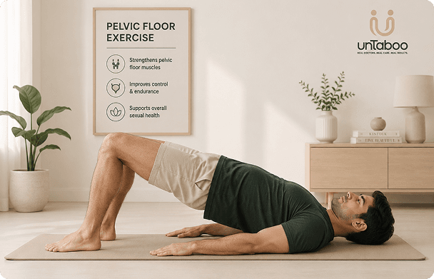 Man performing a pelvic floor bridge exercise